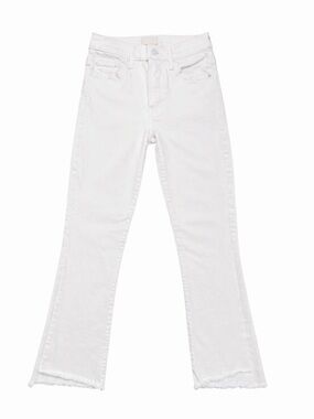 MOTHER The Insider Crop Step Fray White Jeans Fairest of Them All Size 24